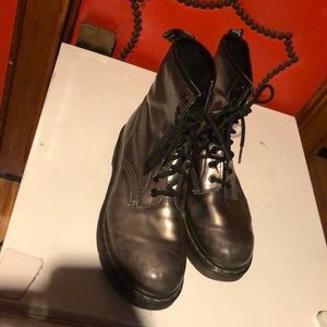 Silverish Dr. Marten boots